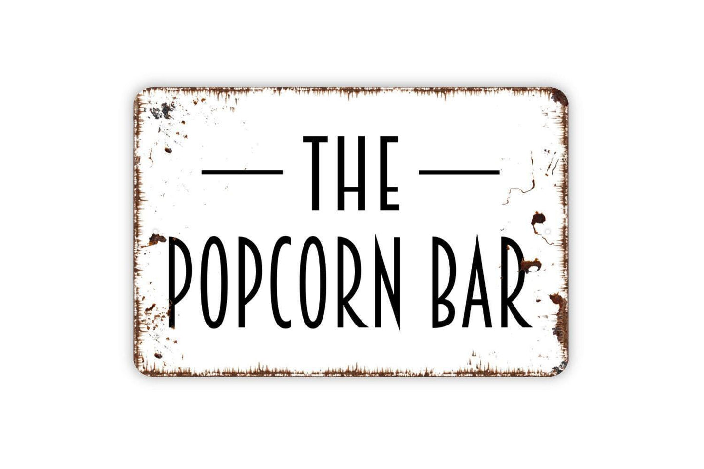 The Popcorn Bar Sign - Kitchen Theater Metal Wall Art - Indoor or Outdoor