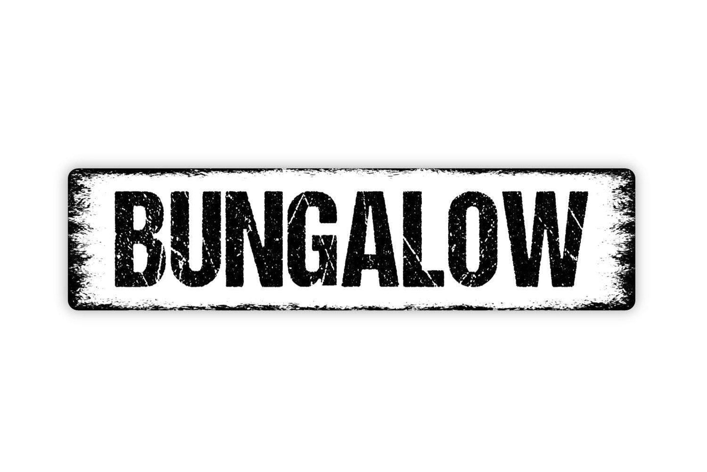 Bungalow Sign - Welcome To Our Home House Vinyl Sticker Or Street Metal Sign or Door Name Plate Plaque