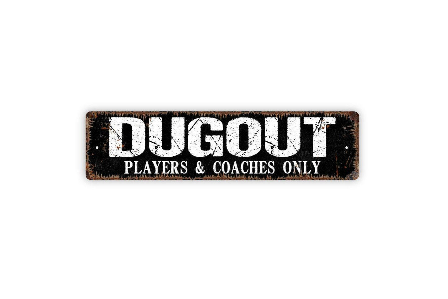 Dugout Players and Coaches Only Sign | Baseball or Softball Metal Sign or Vinyl Sticker | Sports Field, Park, or Team Dugout Decor