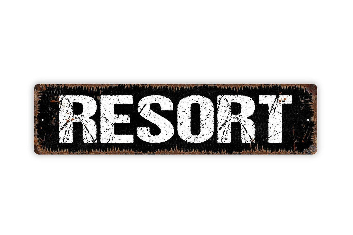 Resort Sign | Vacation Rental Hotel Poolside Decor | Metal Sign or Vinyl Sticker for Beach House Spa Cabin Lodge