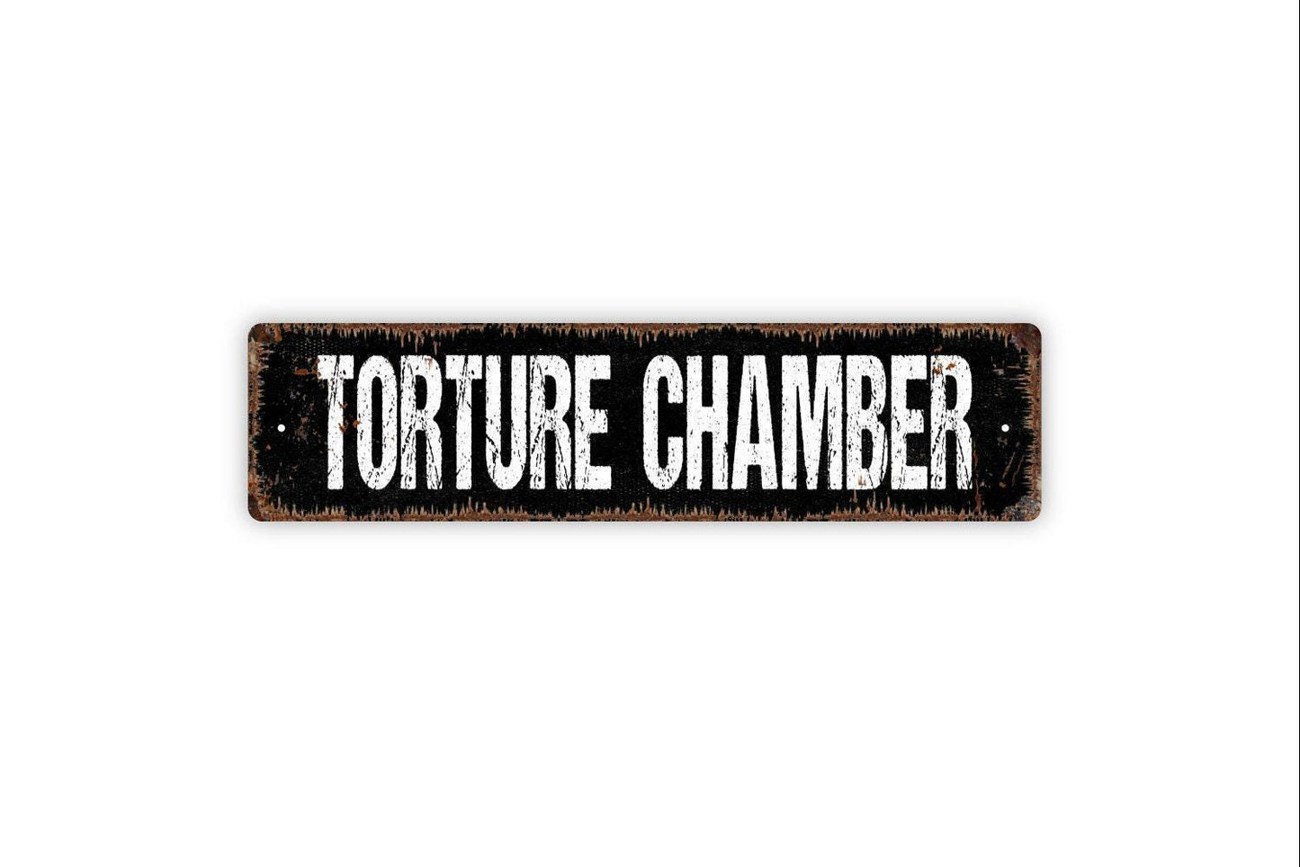 Torture Chamber Sign - Halloween Spooky Hospital Haunted House Vinyl Sticker Or Street Metal Sign or Door Name Plate Plaque