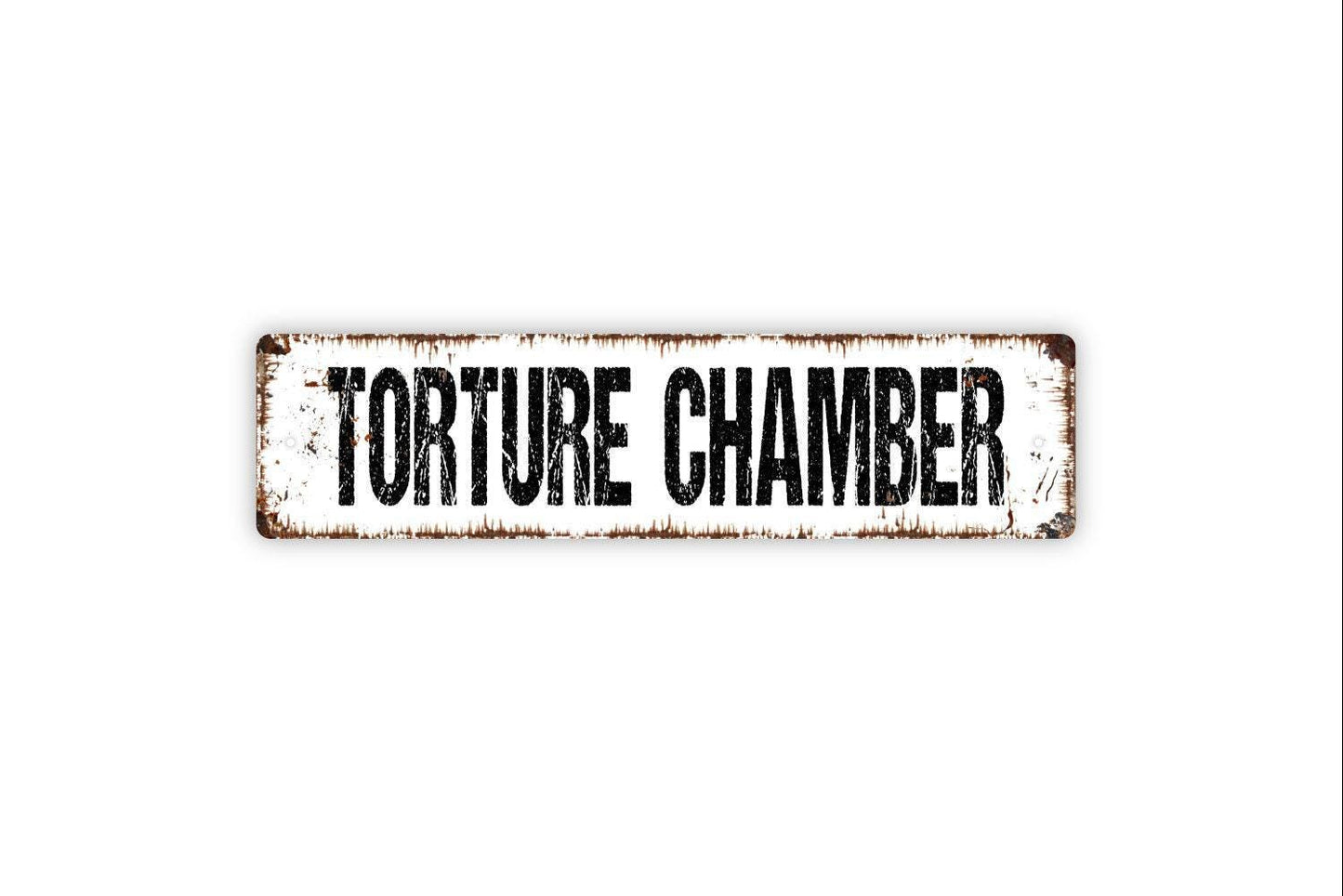 Torture Chamber Sign - Halloween Spooky Hospital Haunted House Vinyl Sticker Or Street Metal Sign or Door Name Plate Plaque