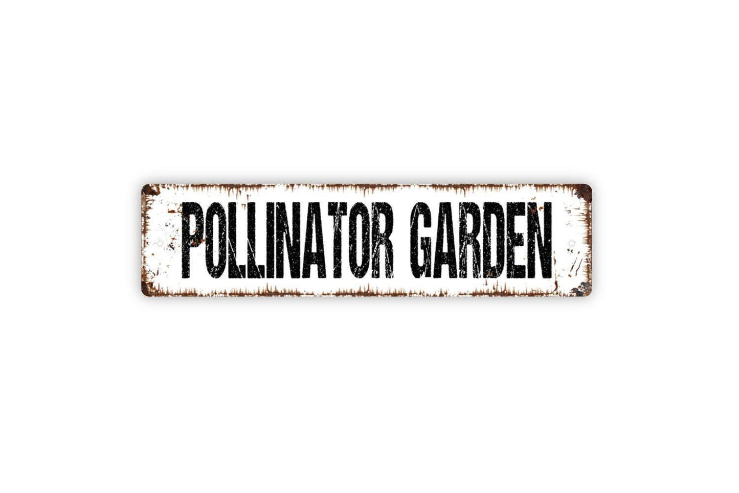 Pollinator Garden Sign - Flower Garden Market Floral Florist Vinyl Sticker Or Street Metal Sign or Door Name Plate Plaque