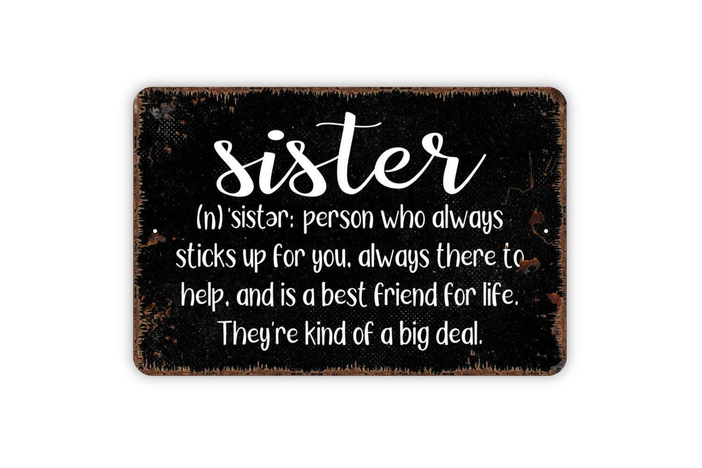 Sister Definition Sign - Funny Metal Sign, Farmhouse Wall Decor Modern Wall Metal Sign