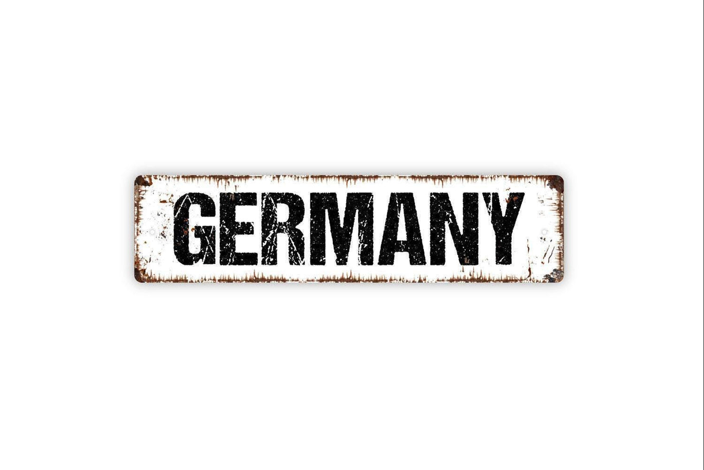Germany Sign - Welcome Vinyl Sticker Or Street Metal Sign or Door Name Plate Plaque