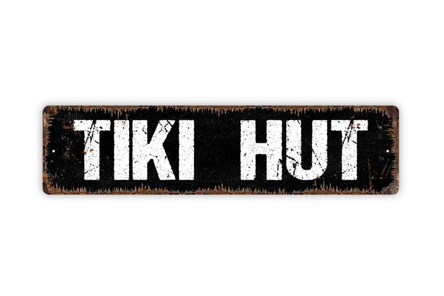 Tiki Hut Sign | Tropical Bar or Patio Wall Sign | Backyard, Poolside, or Beach House Décor | Metal Tiki Bar Sign or Vinyl Sticker Gift