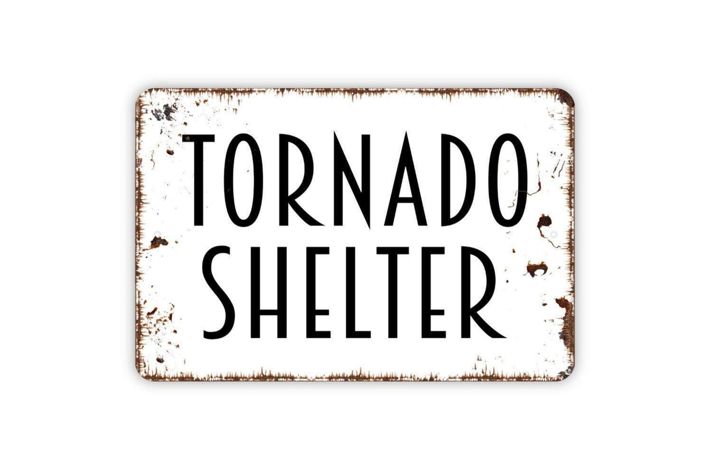 Tornado Shelter Sign – Severe Weather Safety Wall Sign – Storm Shelter Direction Sign – Metal Sign or Vinyl Sticker