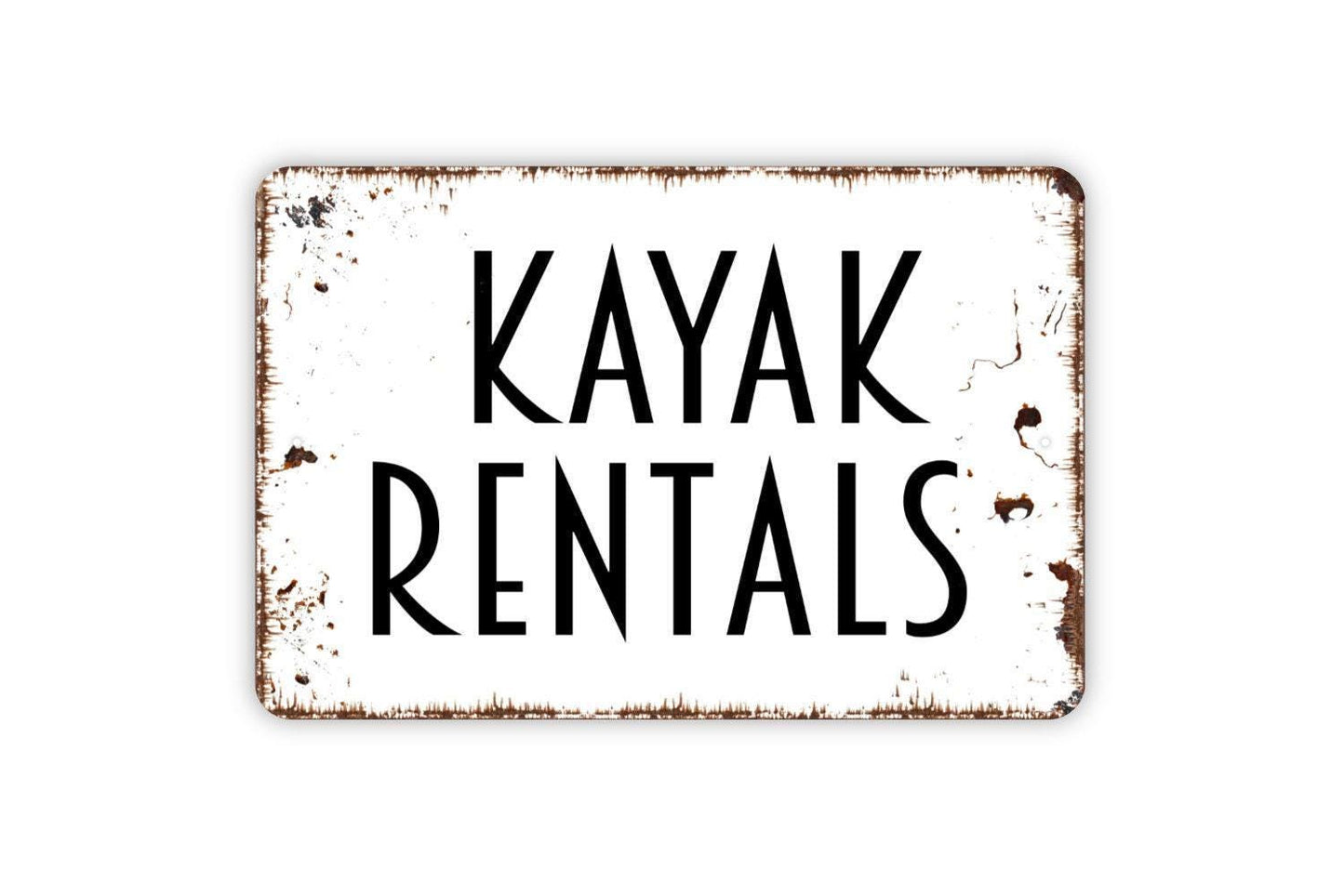 Kayak Rentals Sign, Metal Sign, Farmhouse Contemporary Modern Wall Metal Sign