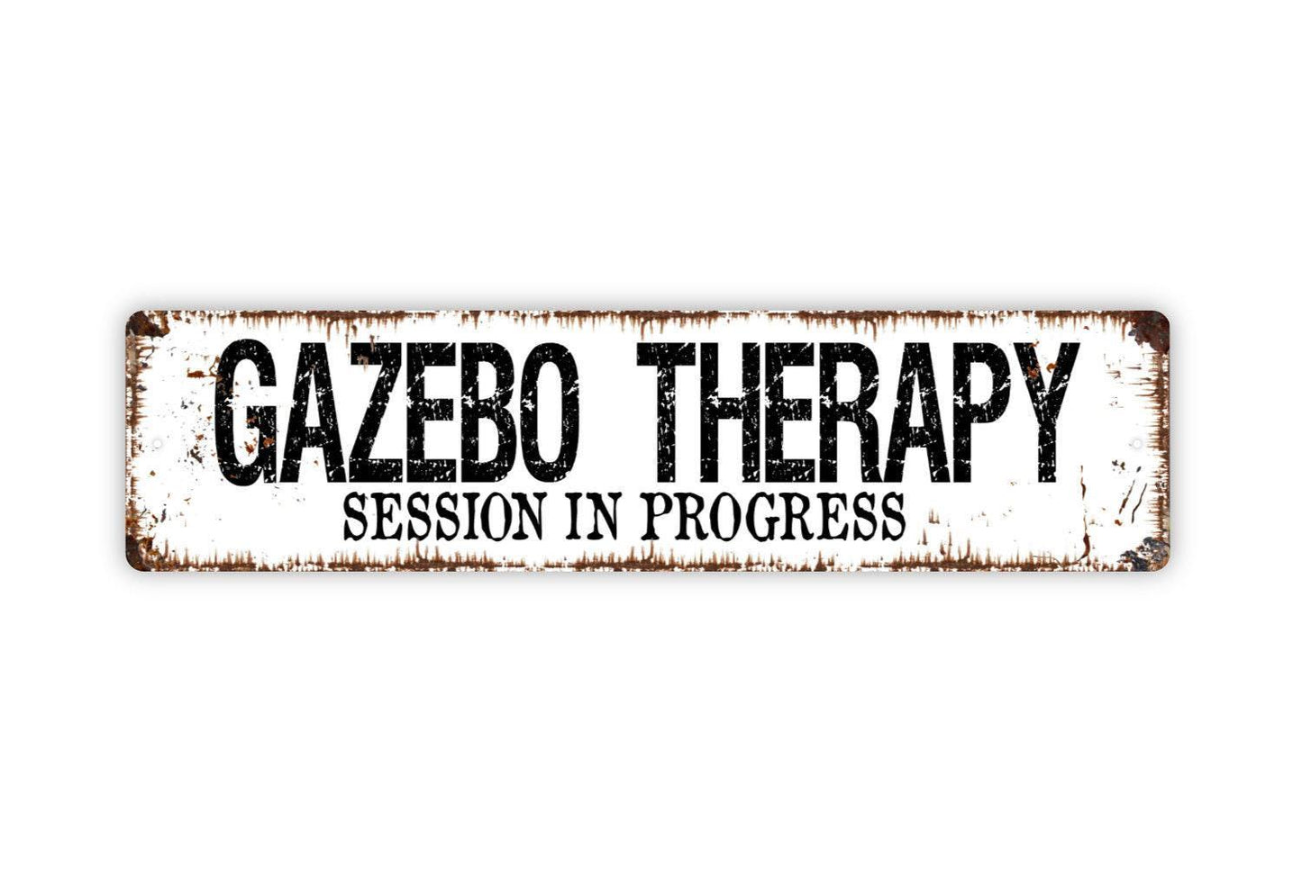 Gazebo Therapy Session In Progress Sign | Funny Outdoor Relaxation Sign | Metal Sign or Vinyl Sticker for Yard Garden Patio