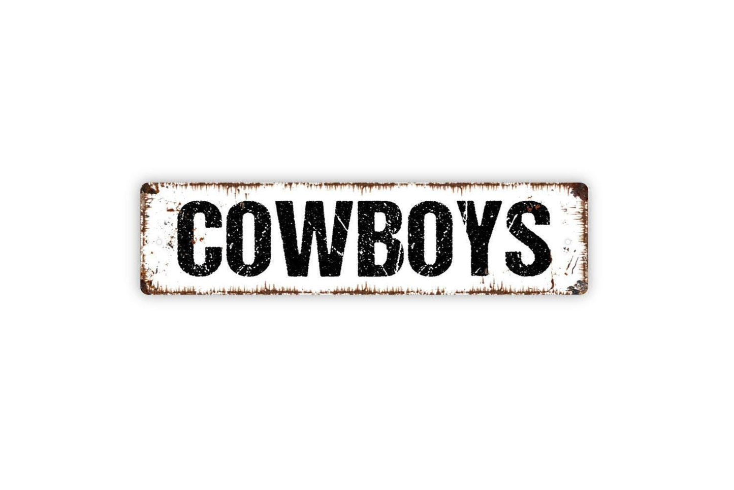 Cowboys Sign - Boys Room Dudes Men Only Restroom Bathroom Bedroom Vinyl Sticker Or Street Metal Sign or Door Name Plate Plaque