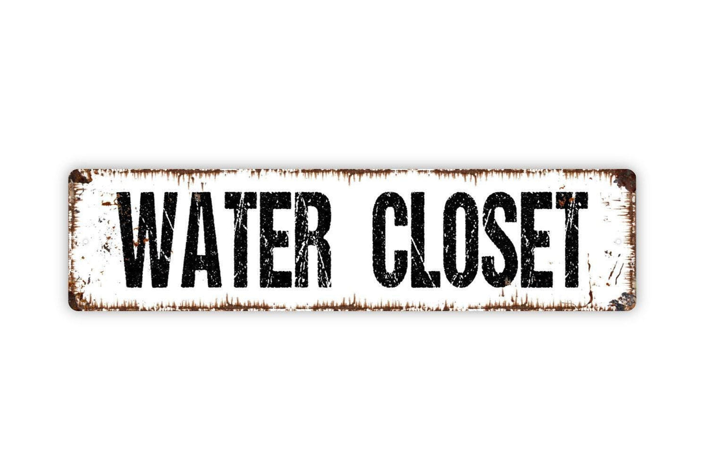 Water Closet Sign - Bathroom Restroom Vinyl Sticker Or Street Sign or Door Name Plate Plaque