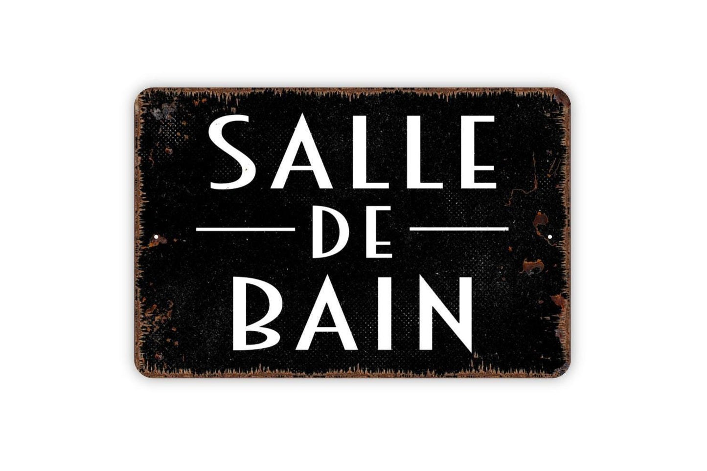 Salle De Bain Sign, Metal Sign, Farmhouse Contemporary Modern Wall Metal Sign