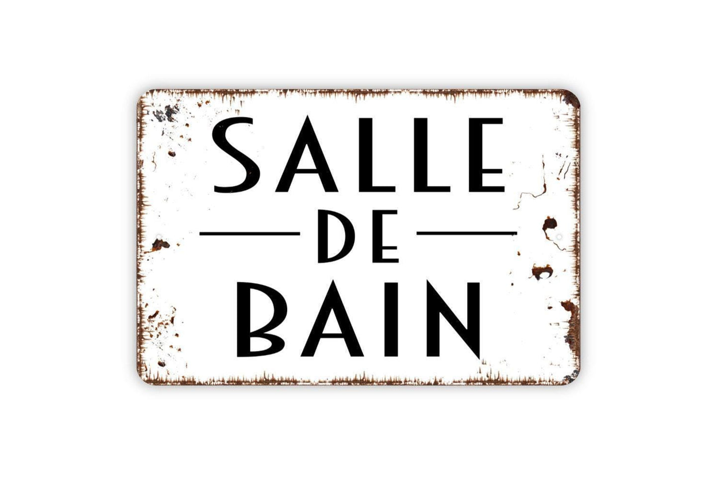 Salle De Bain Sign, Metal Sign, Farmhouse Contemporary Modern Wall Metal Sign
