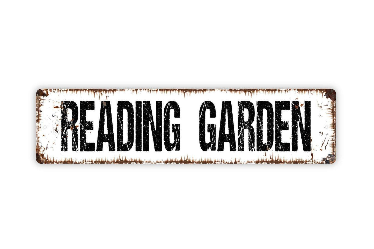 Reading Garden Sign - Library Reading Room Quiet Corner Study Relax Vinyl Sticker Or Street Metal Sign or Door Name Plate Plaque
