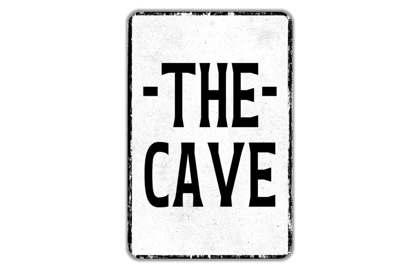 The Cave Sign Metal Wall Art or Vinyl Sticker for Man Cave, She Shed, Game Room, Basement, Bar, Rustic Home Decor, Entertainment Room Sign