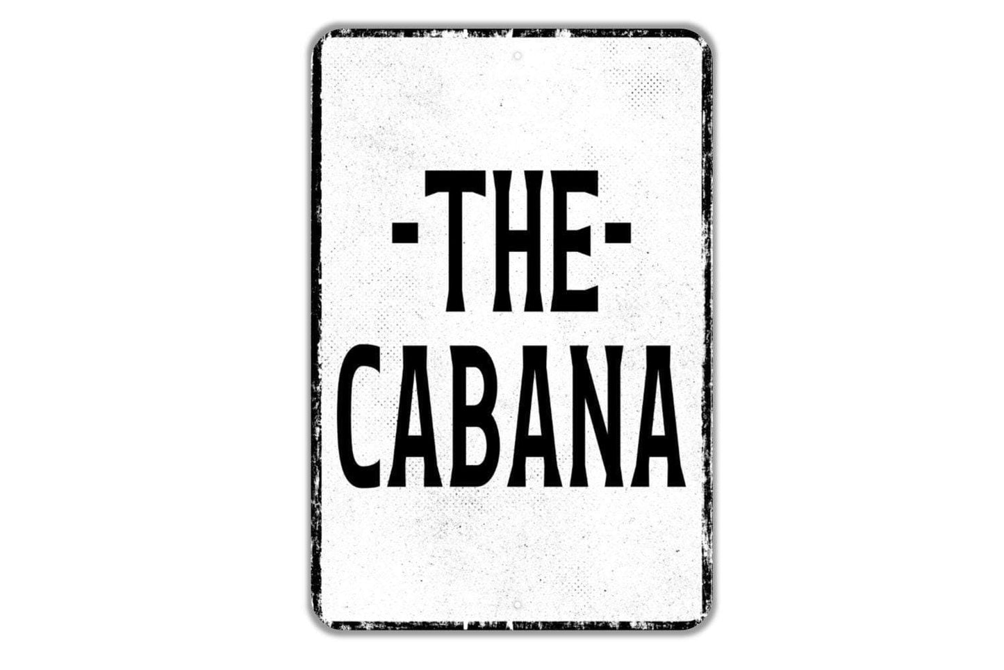 The Cabana Sign Metal Wall Art or Vinyl Sticker for Poolside, Beach House, Patio, Backyard Bar, Tropical Decor, Outdoor Coastal Wall Sign