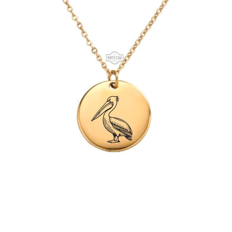Pelican Necklace or Keychain – Personalized Coastal or Wildlife Lover Gift in Gold or Silver, Beach Bird Charm for Her or Him