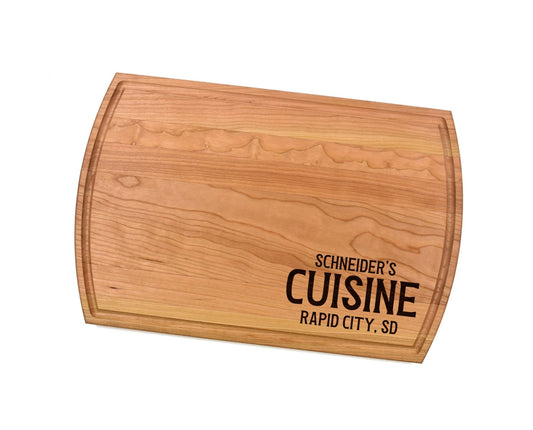 Personalized Cuisine Cutting Board | Cuisine Chef Charcuterie Board | Custom Serving Tray | Personalized Kitchen Gift