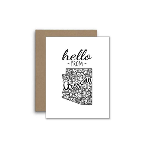 Hello from Arizona – Boho Mandala State Outline Card