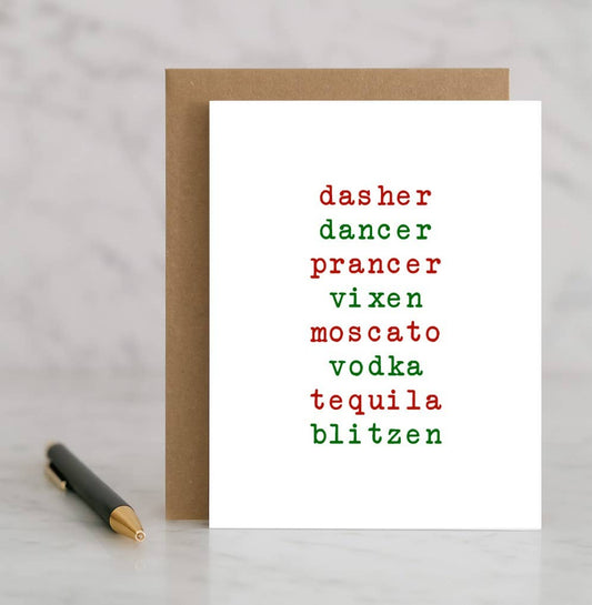 Funny Christmas Card for Wine and Cocktail Lovers