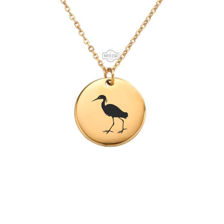 Snowy Egret Necklace or Keychain – Personalized Bird Lover Gift in Gold or Silver, Elegant Wading Bird Charm for Her or Him