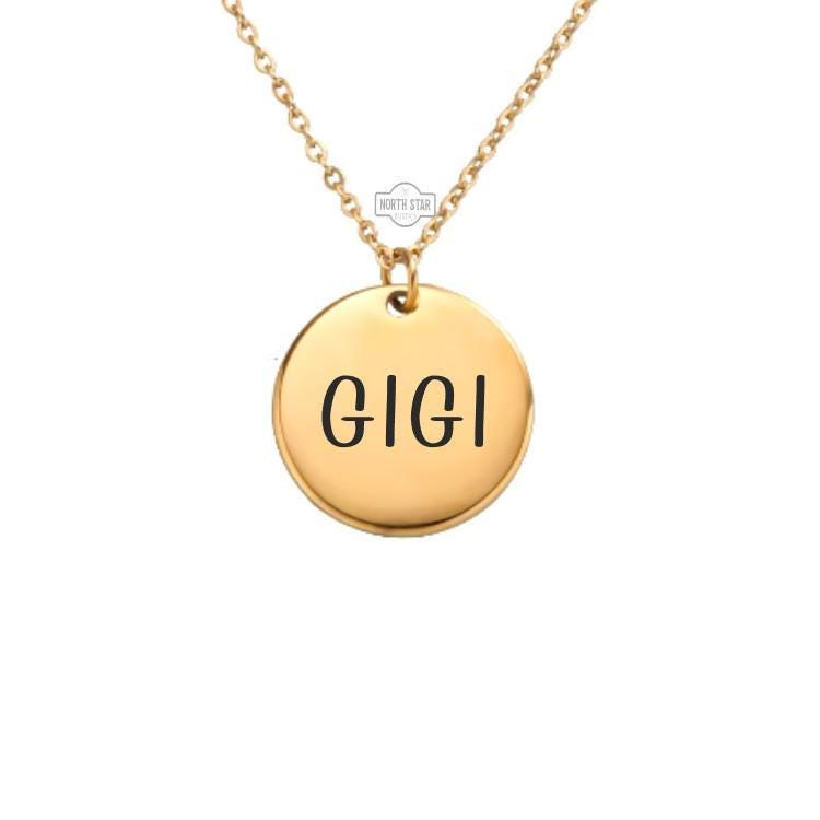 Gigi Necklace – Gold or Silver Charm for Grandma – Personalized Gift from Grandkids – Family Jewelry – Keychain Option Available
