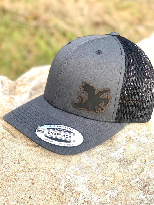 Dragon Hat – Snapback Cap with Fierce Dragon Design, Fantasy Lover Gift, Mythical Creature Mesh Back Adventure Hat, Patch Trucker Hat