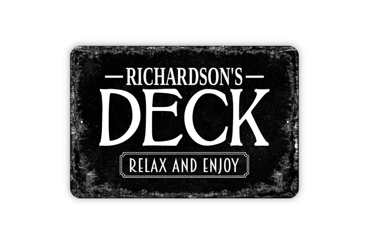 Deck Sign - Personalized Metal Wall Art - Custom Name Sign