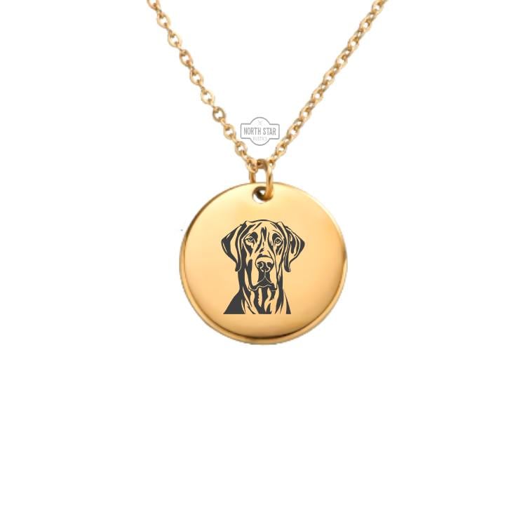 Great Dane Dog Necklace - Puppy Gold or Silver Minimalist Dainty Engraved Custom Pendant Charm Jewelry - Personalized Gift For Her