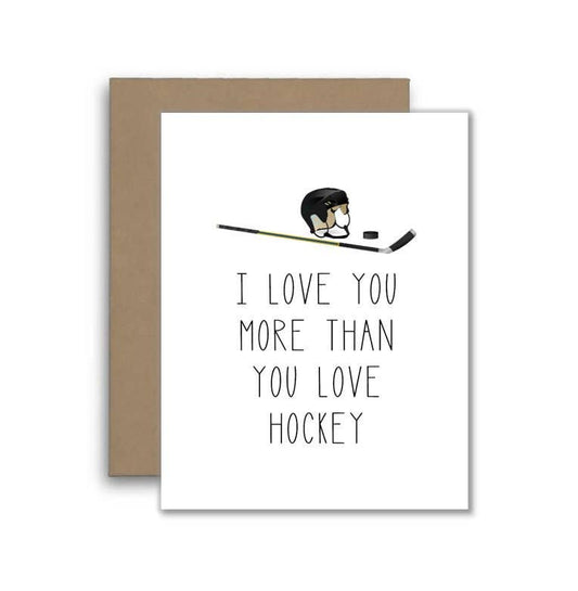 Happy Anniversary I Love You More Than Hockey Card