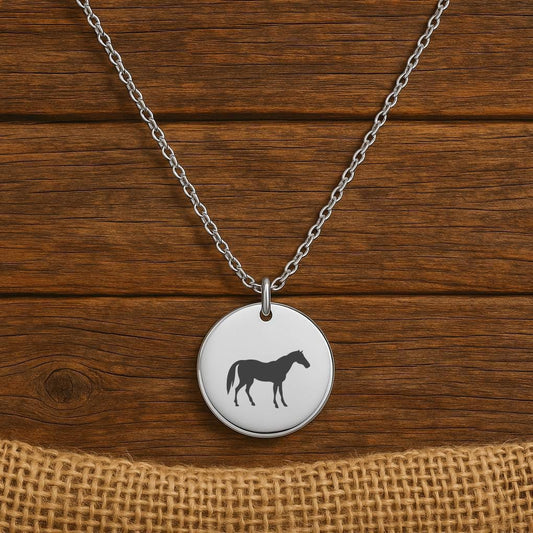 Personalized Horse Necklace – Custom Name or Initial – Equestrian Jewelry – Horse Lover Gift – Engraved Horse Pendant for Her