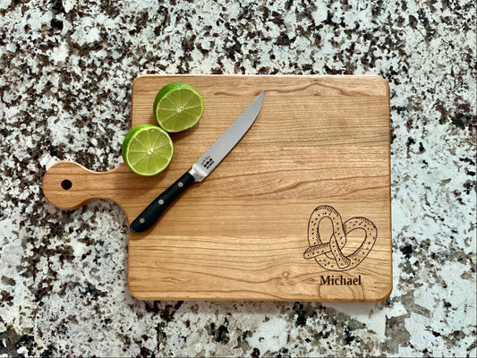 Pretzel Cutting Board | Bread Cheese Meat Charcuterie Board | Custom Serving Tray | Personalized Snack Gift | Kitchen Cutting Gift