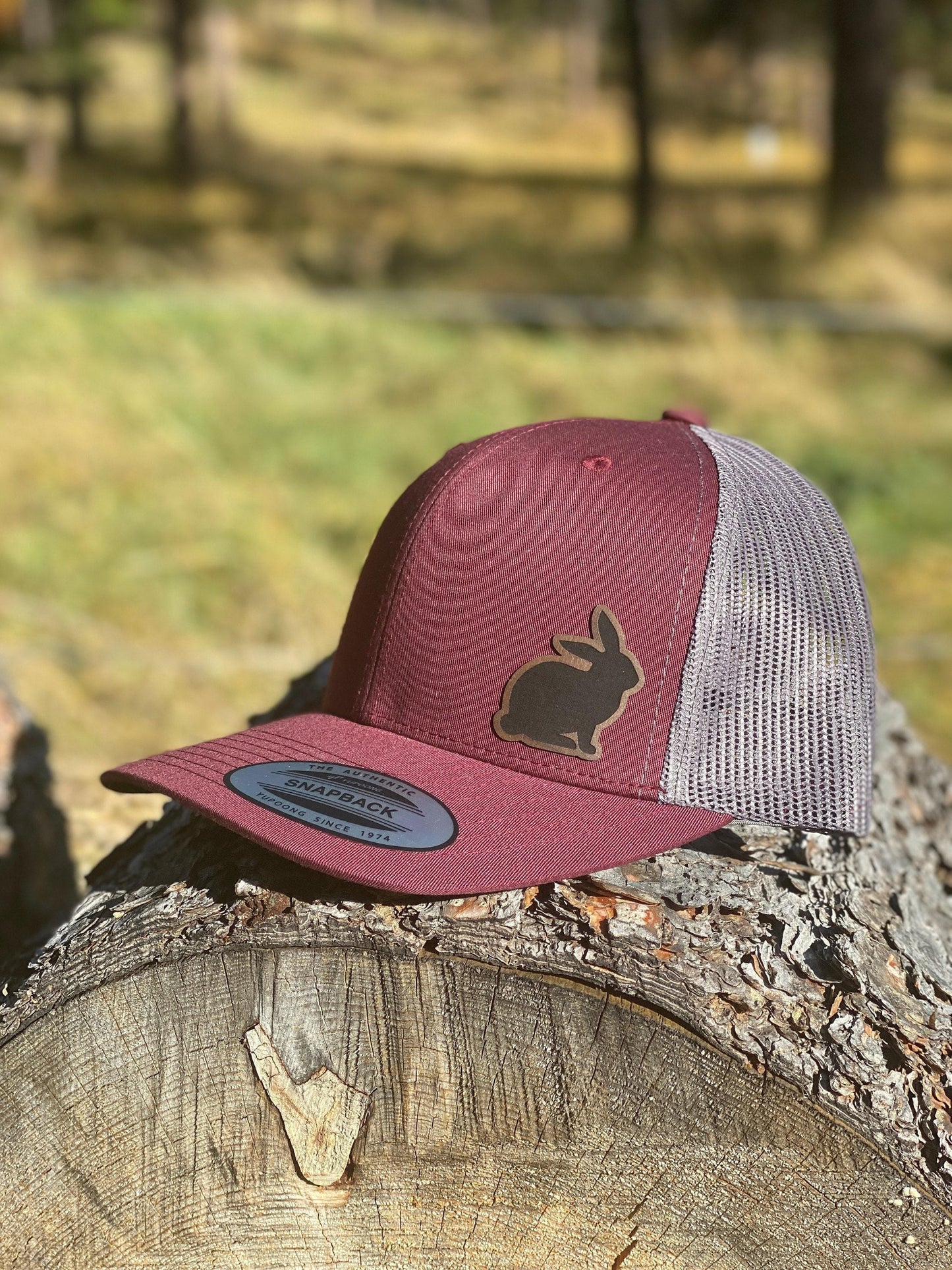Rabbit  Trucker Hat – Snapback Cap with Engraved Bunny Design, Cute Animal Hat, Nature Lover Gift, Outdoorsy Style