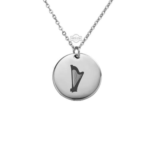 Harp Necklace or Keychain – Personalized Music Lover Gift for Her or Him, Elegant Instrument Jewelry in Gold or Silver