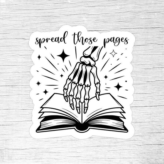 Spread Those Pages – Spicy Smut Reader Skeleton Book Sticker