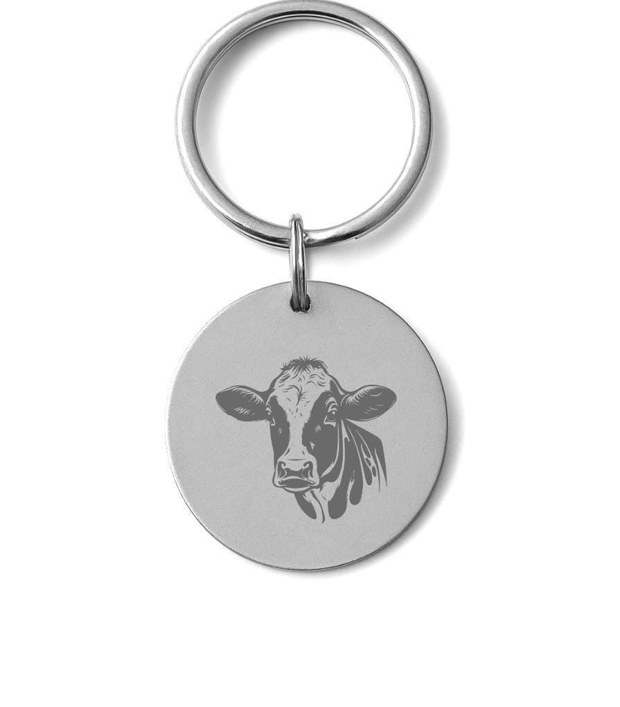 Cow Necklace – Gold or Silver Farm Animal Pendant – Personalized Country Girl Gift – Dainty Charm Jewelry – Keychain Available