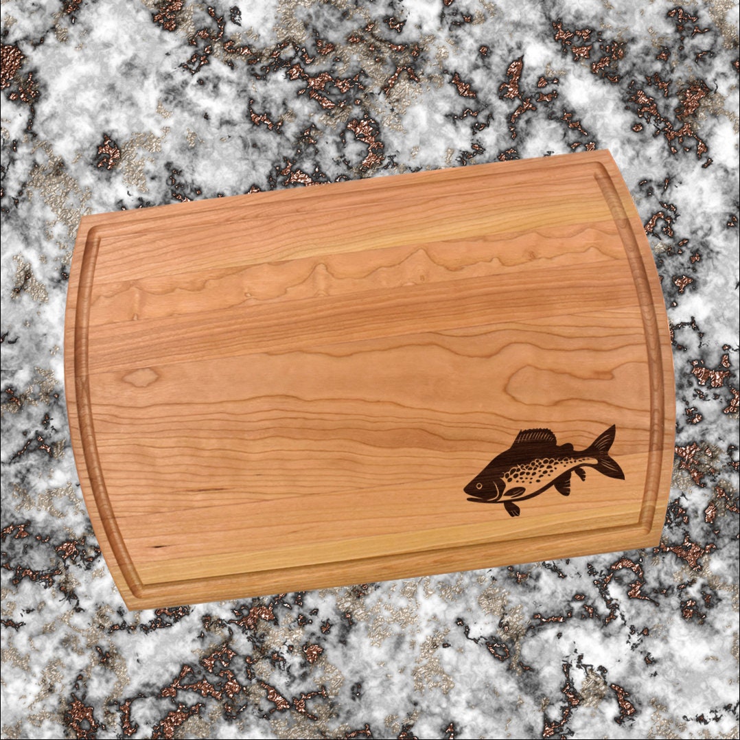 Trout Fish Cutting Board | Fisherman Charcuterie Board | Custom Serving Tray | Personalized Fish Filet Board | Wedding Anniv Gift