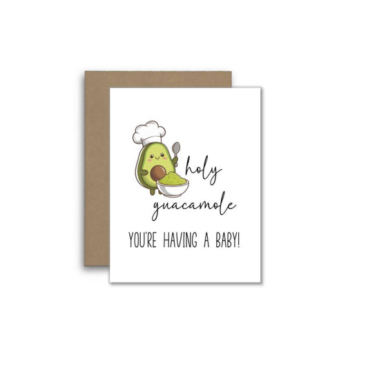 Funny Baby Card – Holy Guacamole, You’re Having a Baby! 🥑