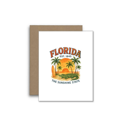 Florida Alligator Tourism Card | Funny Florida Greeting Card