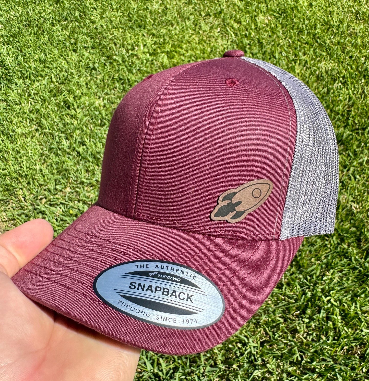 Rocket Ship Hat – Snapback Trucker Hat with Leatherette Patch – Space Explorer Cap – Sci-Fi Gift – Astronaut Hat – Outer Space Lover Hat