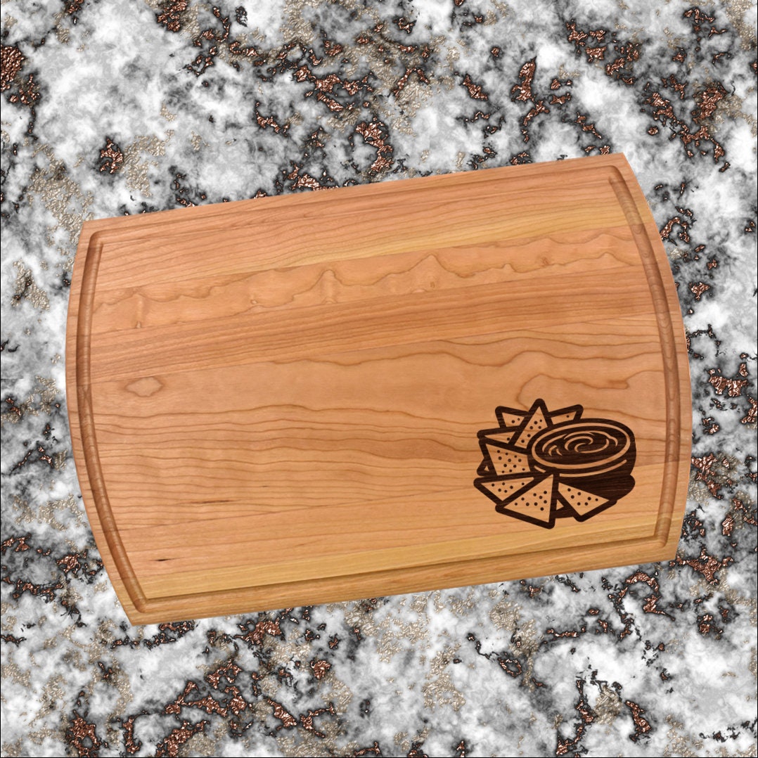 Chips And Salsa Queso Cutting Board | Mexican Food Charcuterie Board | Custom Serving Tray | Personalized Snack Gift | Kitchen Cutting Gift