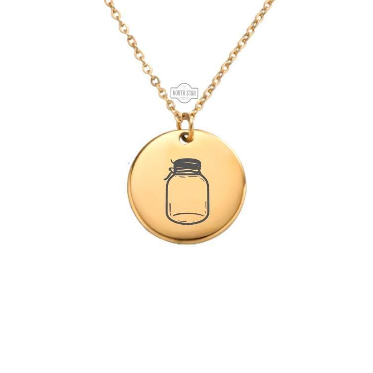 Canning Jar Necklace – Gold or Silver Mason Jar Charm – Personalized Homesteader or Gardener Gift – Rustic Jewelry – Keychain Available
