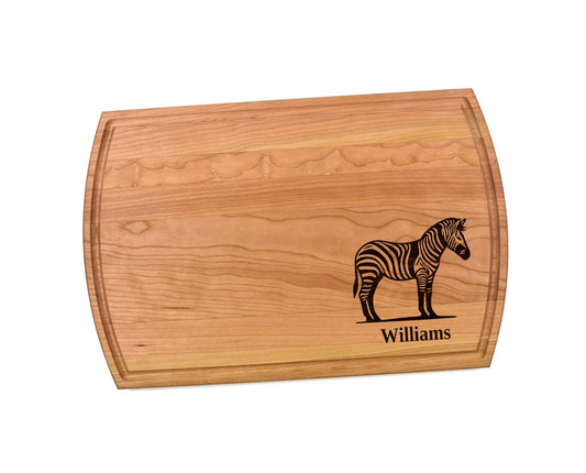 Zebra Engraved Cutting Board – Safari Animal Kitchen Decor, Wildlife Charcuterie Board, Unique Gift for Zebra Lovers & Nature Fans