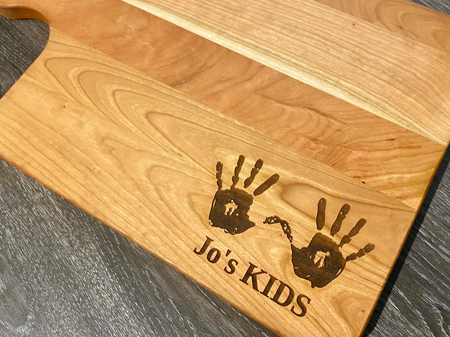 Hand Prints Cutting Board | Child Hand Print Charcuterie Board | Custom Serving Tray | Personalized Housewarming Gift | Wedding Anniversary