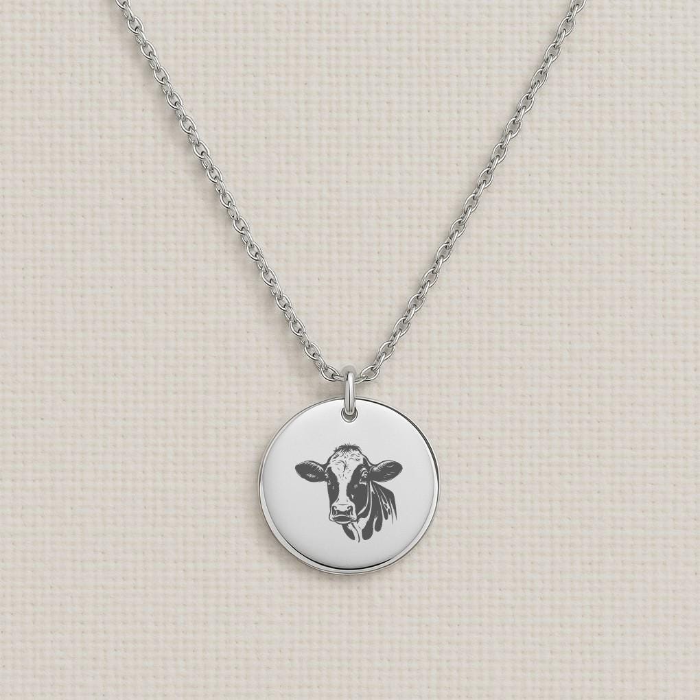 Cow Necklace – Gold or Silver Farm Animal Pendant – Personalized Country Girl Gift – Dainty Charm Jewelry – Keychain Available