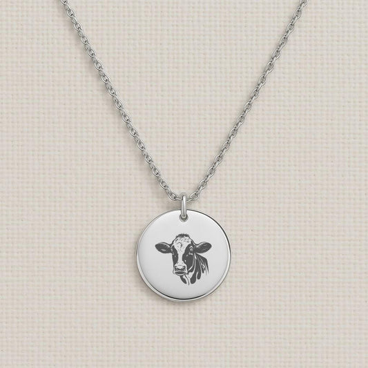 Cow Necklace – Gold or Silver Farm Animal Pendant – Personalized Country Girl Gift – Dainty Charm Jewelry – Keychain Available