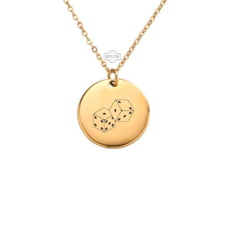 Dice Necklace or Keychain – Personalized Gamer Gift for Him or Her, Lucky Dice Jewelry for RPG or Board Game Fans in Gold or Silver