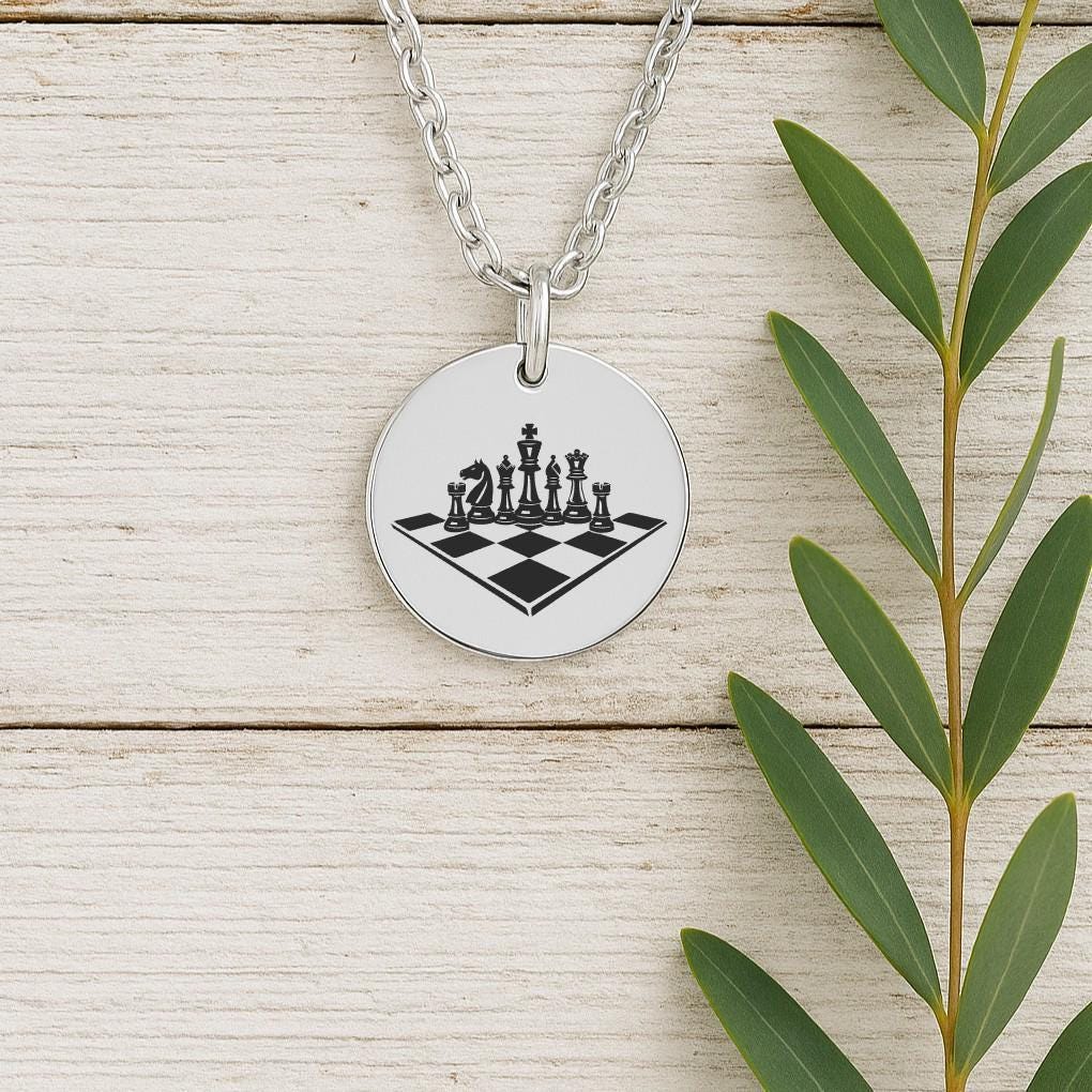 Chess Necklace – Gold or Silver Game Piece Charm – Personalized Gift for Chess Lovers – Strategy Jewelry – Keychain Available