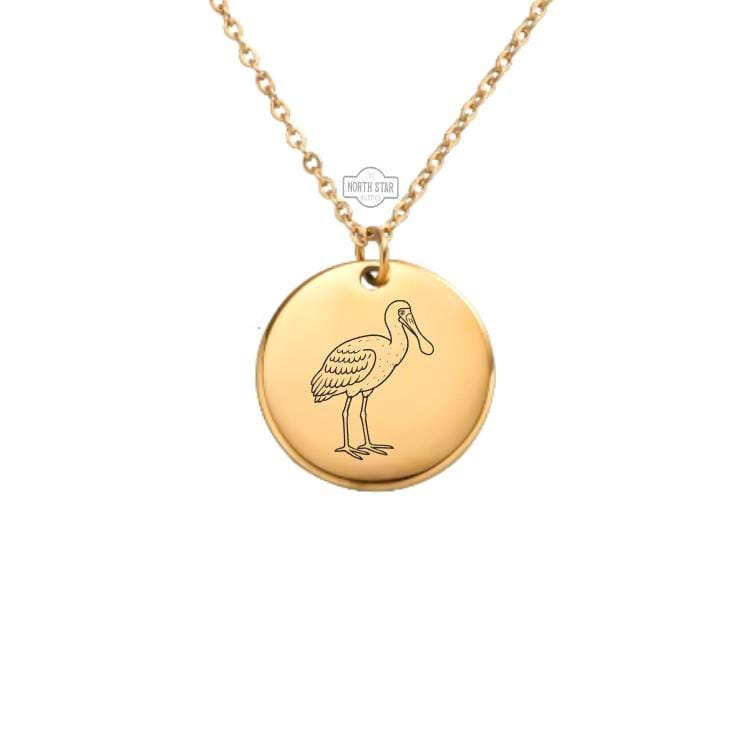 Roseate Spoonbill Necklace – Gold or Silver Bird Charm – Personalized Gift for Bird Lovers – Minimalist Jewelry – Keychain Available