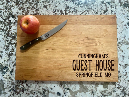Personalized Guest House Cutting Board | Welcome To Our Home Charcuterie Board | Custom Serving Tray | Personalized Housewarming Gift